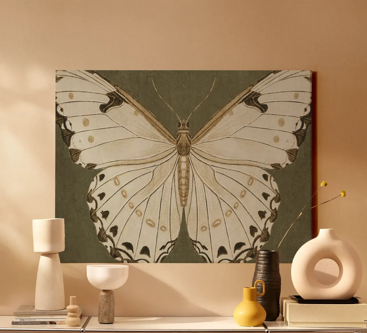 Moody Butterfly tela con Cornice a cassetta da apoloprints