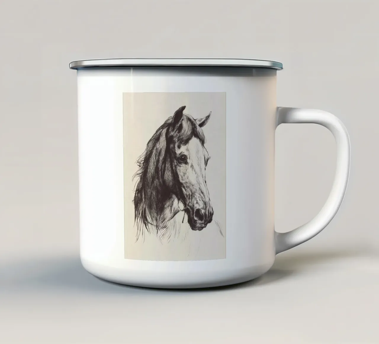 Horse Sketch no. 1 tazza in smalto da apoloprints