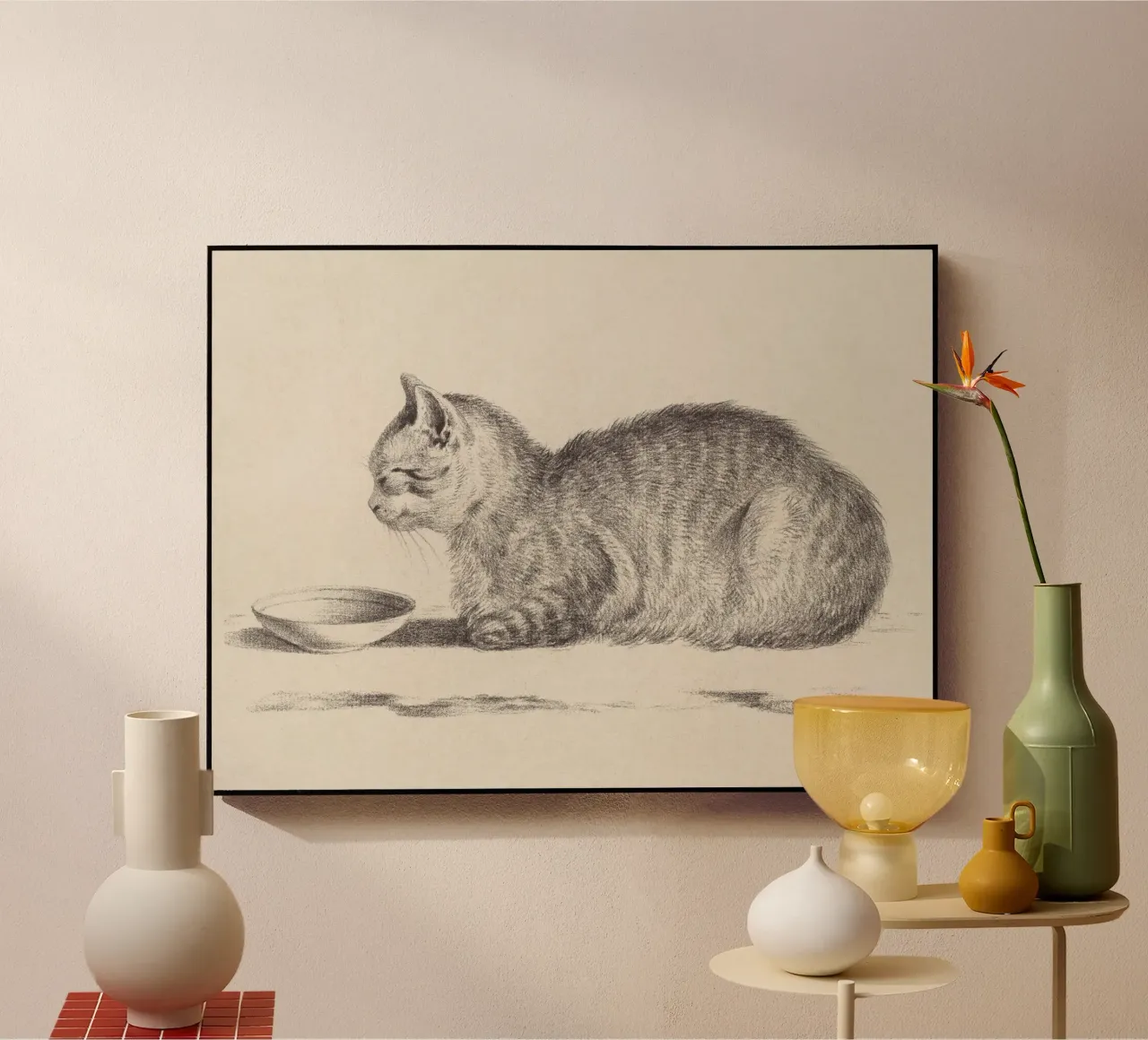 Cat Sleeping acrylic glass by apoloprints