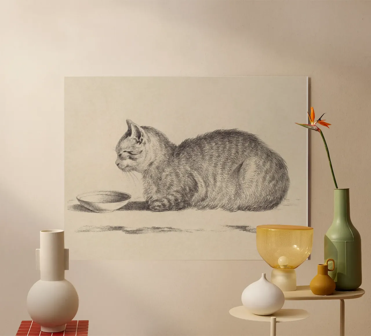 Cat Sleeping acrylic glass by apoloprints