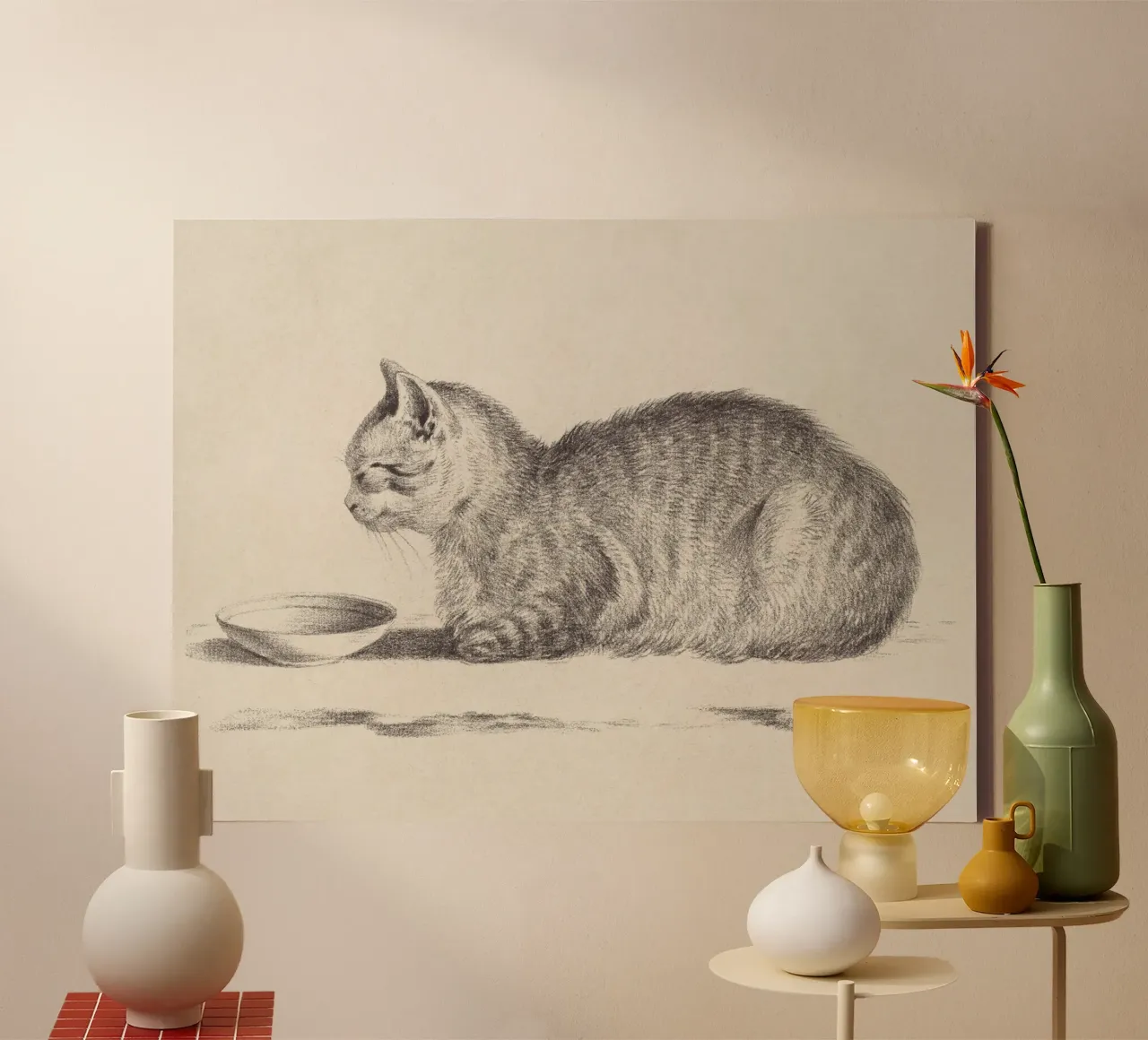 Cat Sleeping tela con Cornice a cassetta da apoloprints