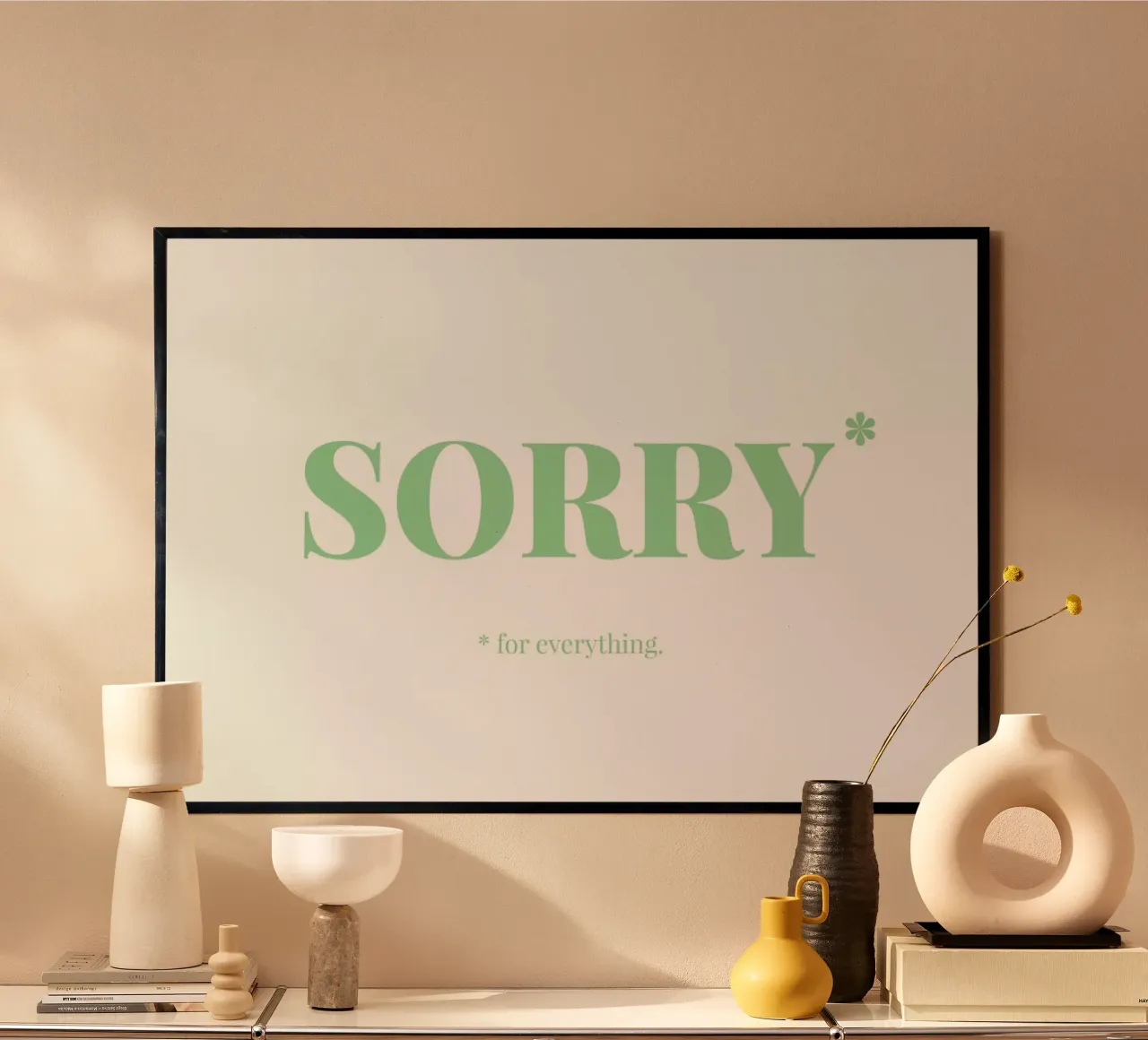 Sorry poster con telaio in plastica da Chris Wharton