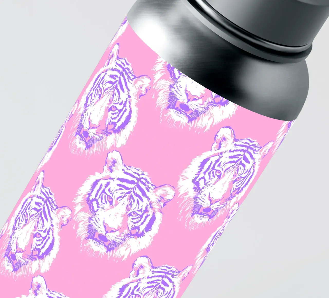 Bianco Tigre Rosa Ghepardo Rosa Leopardo Animale 90s Y2K Preppy adesivo da Gentle Echoes Art