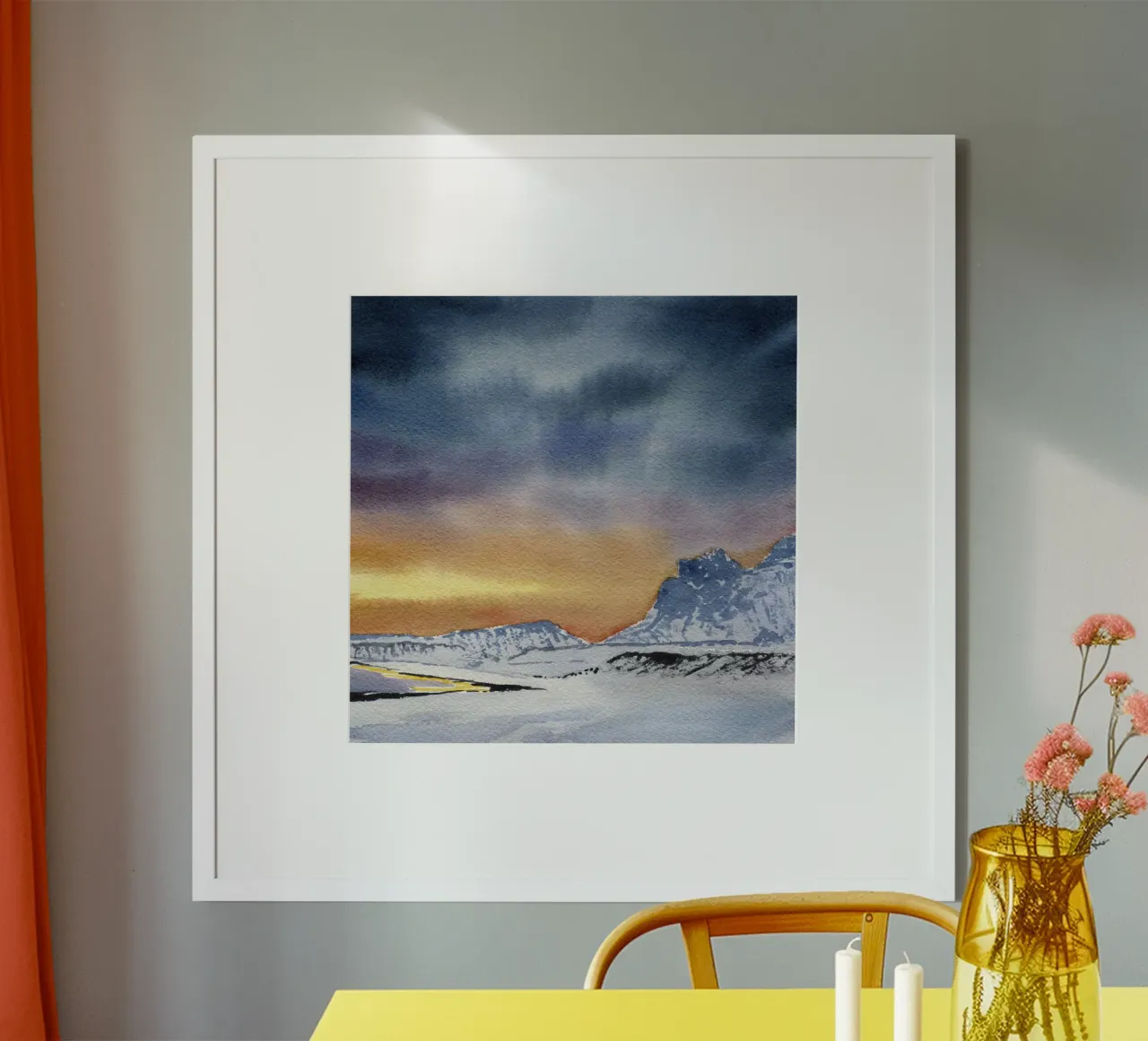 Winterleuchten poster with wooden frame by youdesignme