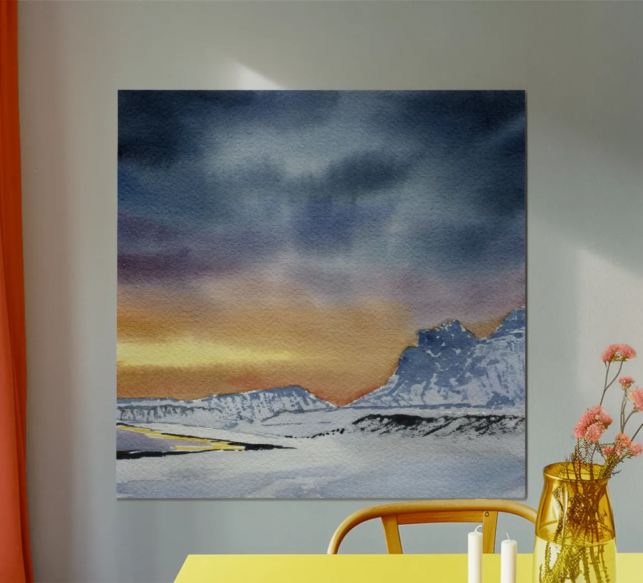 Winterleuchten poster with wooden frame by youdesignme