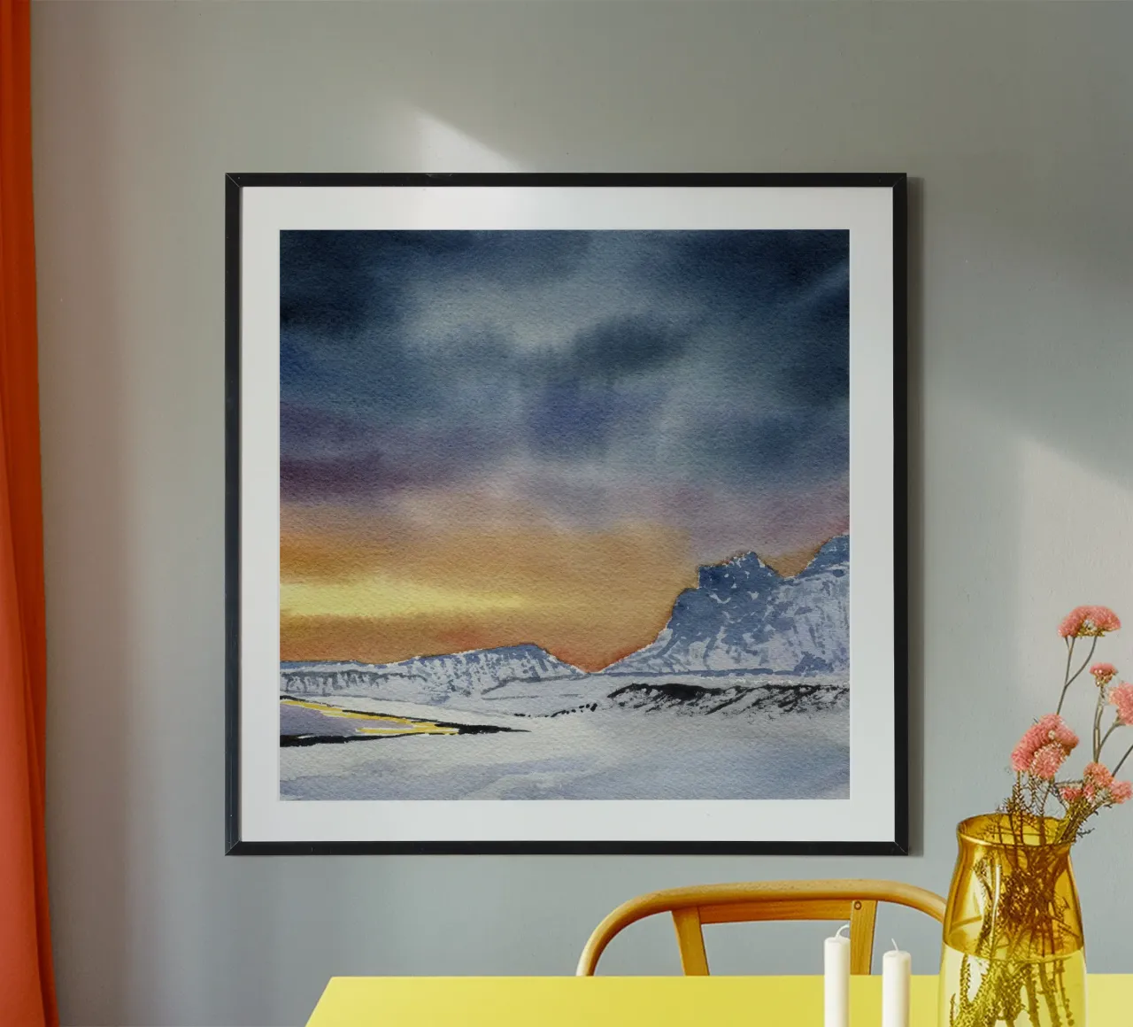 Winterleuchten poster with wooden frame by youdesignme