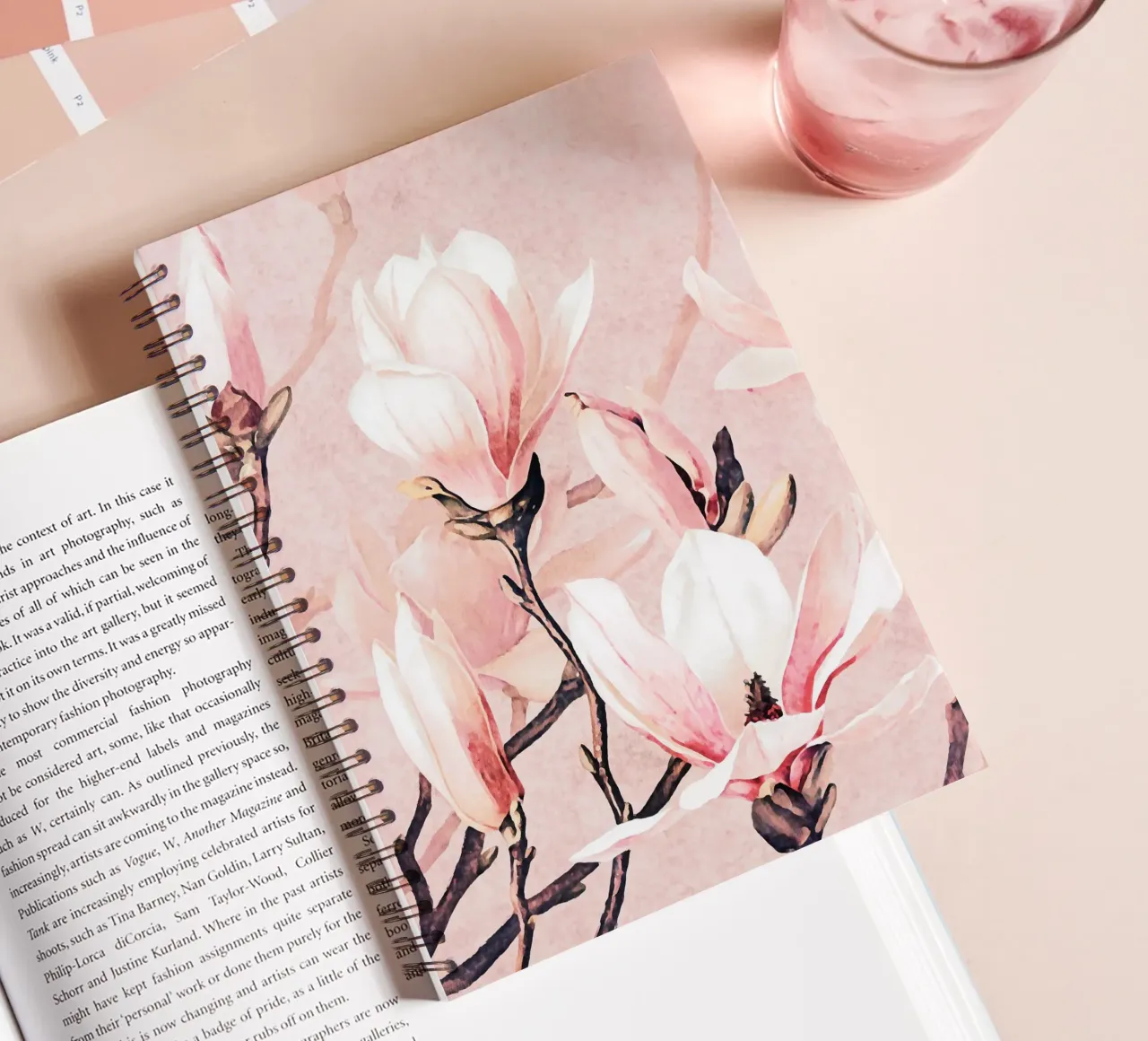 Magnolia Flowers spiral notebook by apoloprints