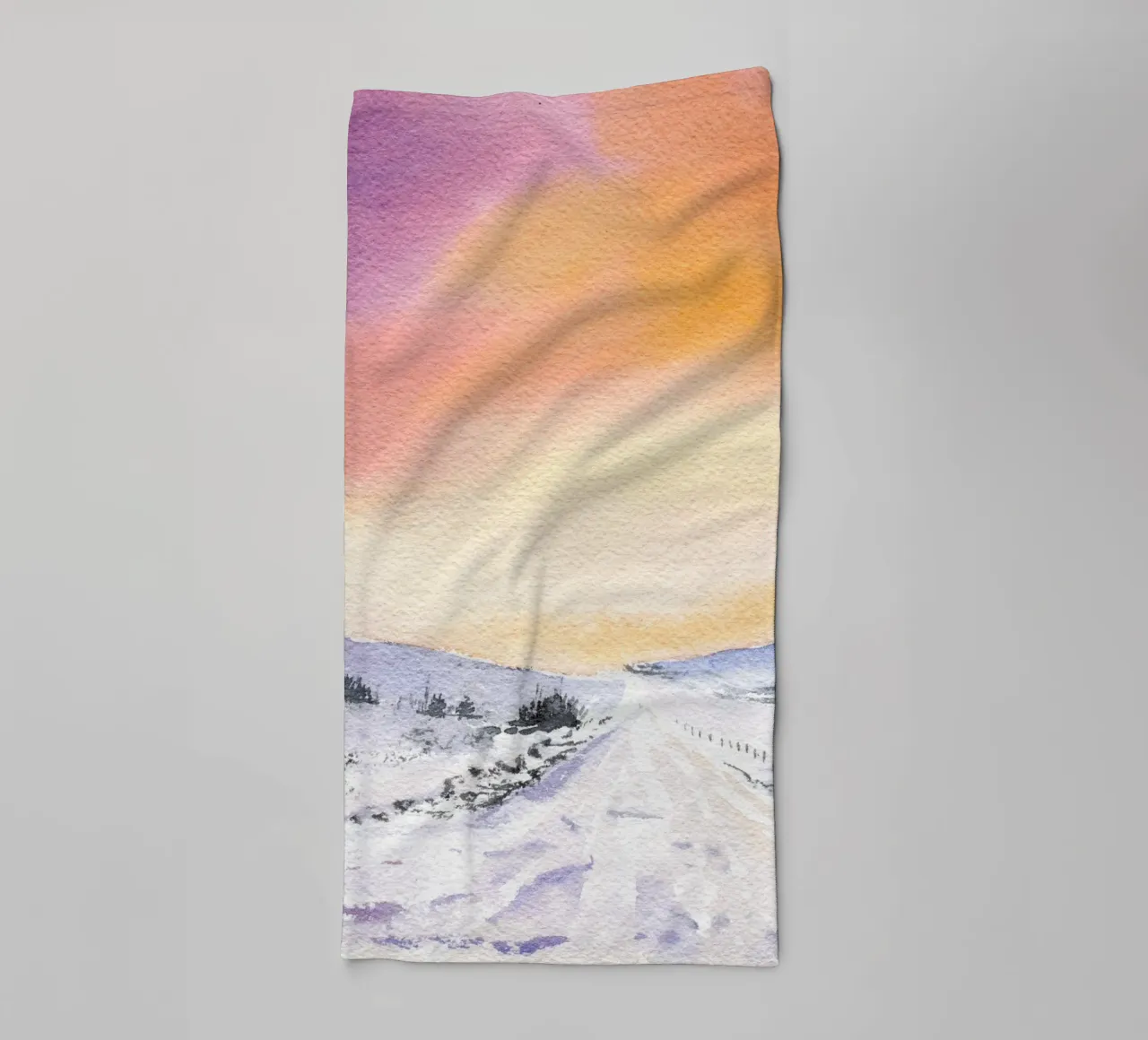 Winterabend badhanddoek van youdesignme