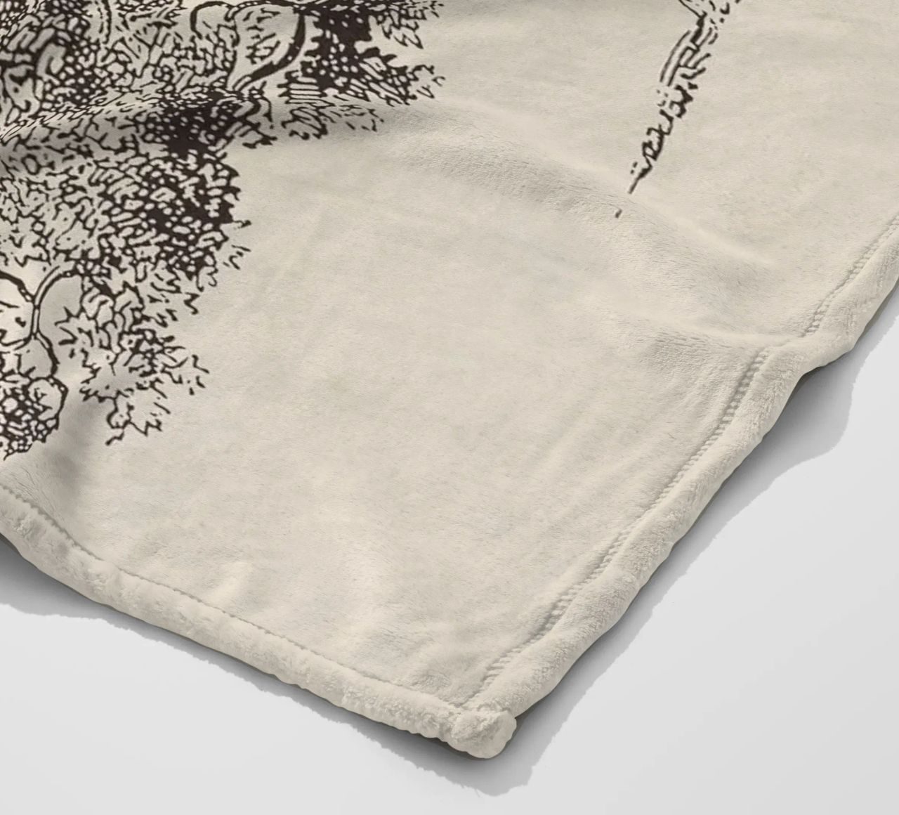 Spring Oak Tree Sketch coperta in pile da apoloprints