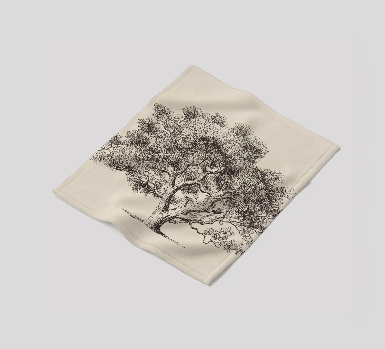 Spring Oak Tree Sketch manta de franela de apoloprints