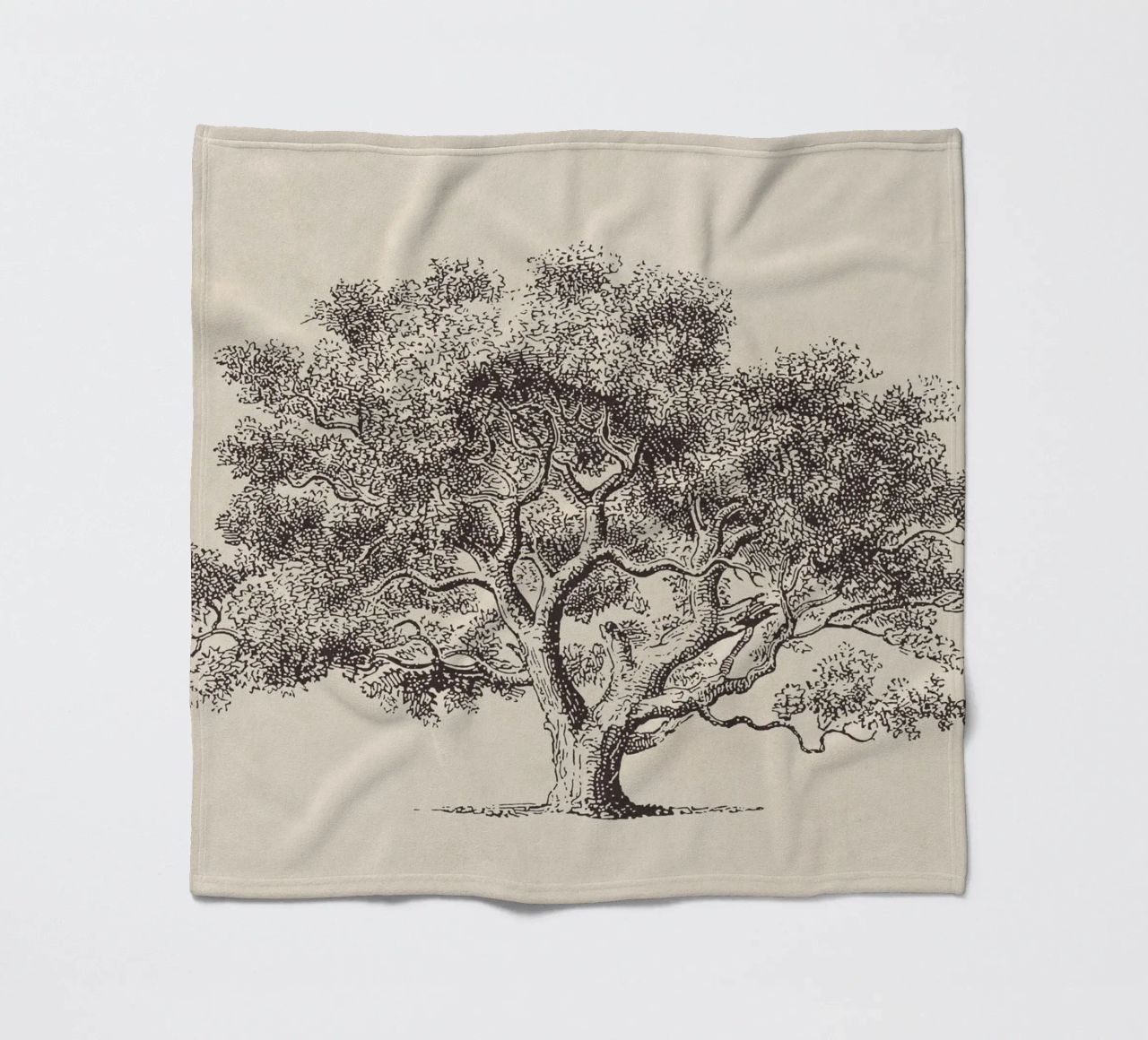 Spring Oak Tree Sketch coperta in pile da apoloprints
