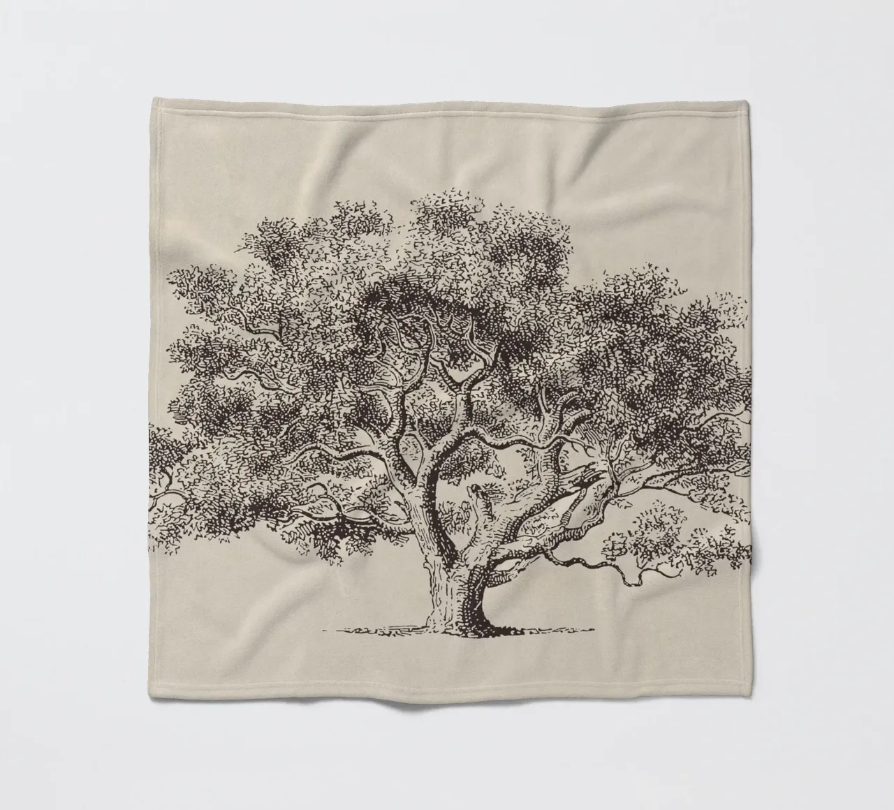 Spring Oak Tree Sketch coperta in pile da apoloprints