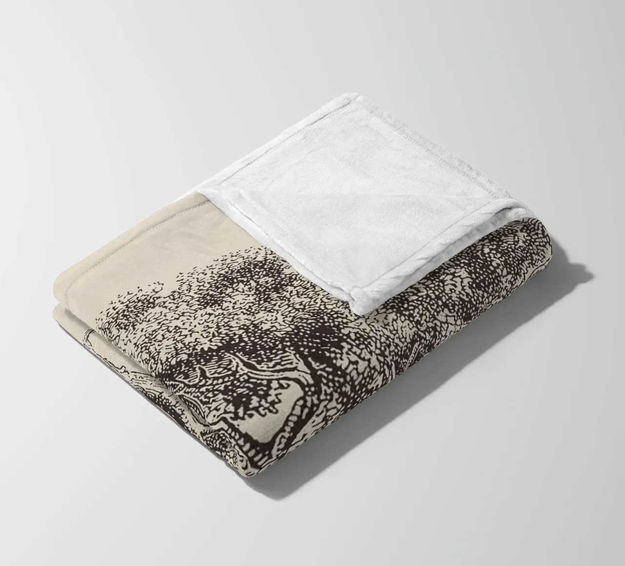 Spring Oak Tree Sketch coperta in pile da apoloprints