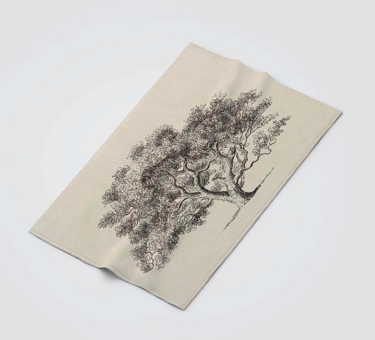 Spring Oak Tree Sketch coperta in pile da apoloprints