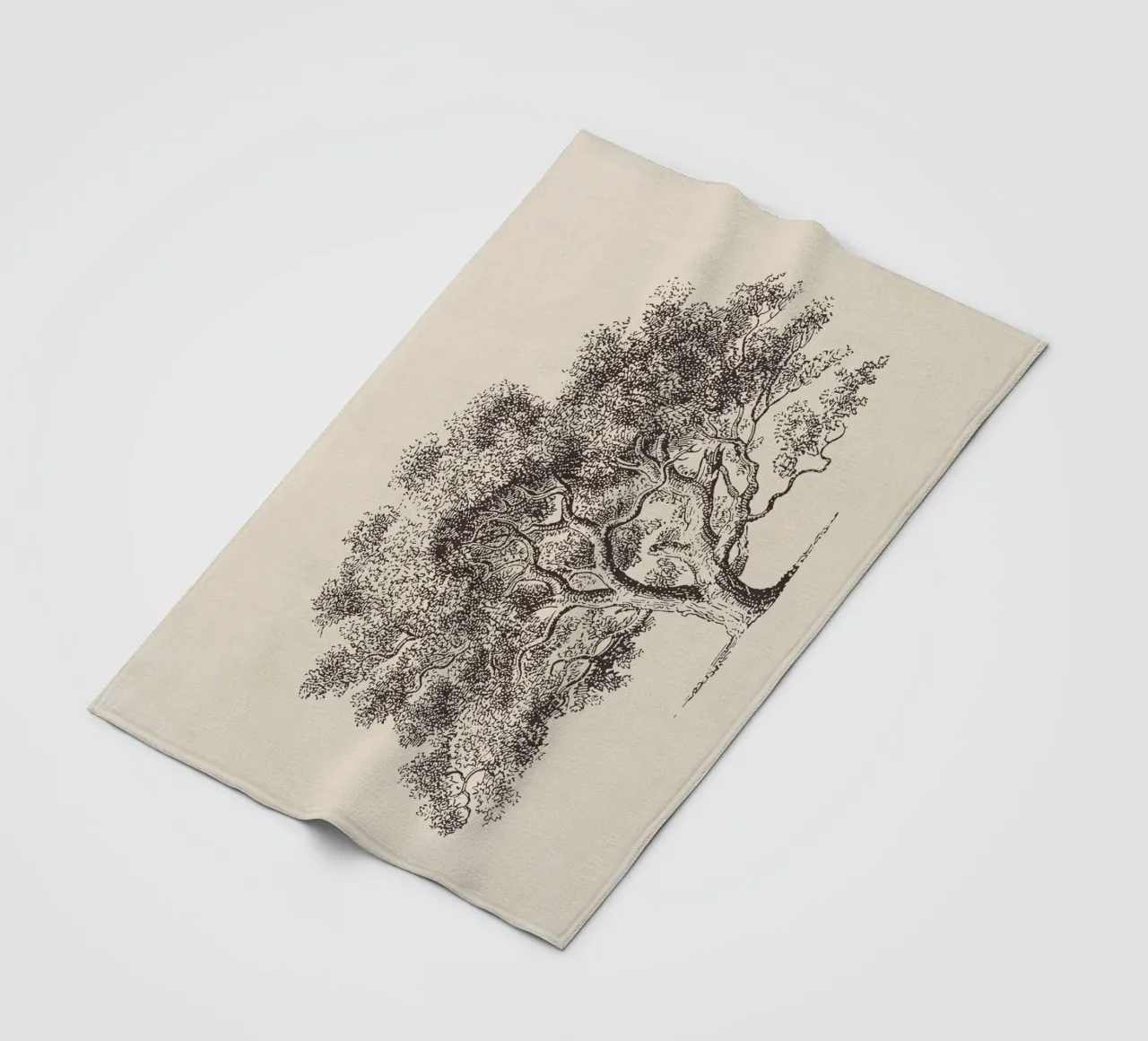 Spring Oak Tree Sketch coperta in pile da apoloprints