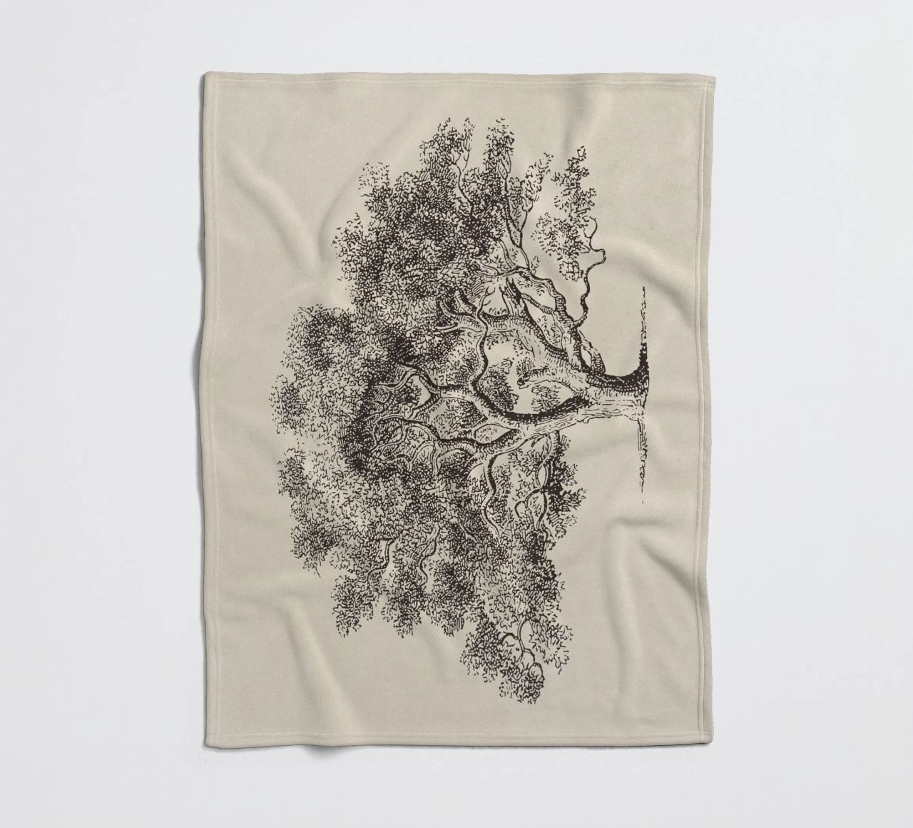 Spring Oak Tree Sketch coperta in pile da apoloprints