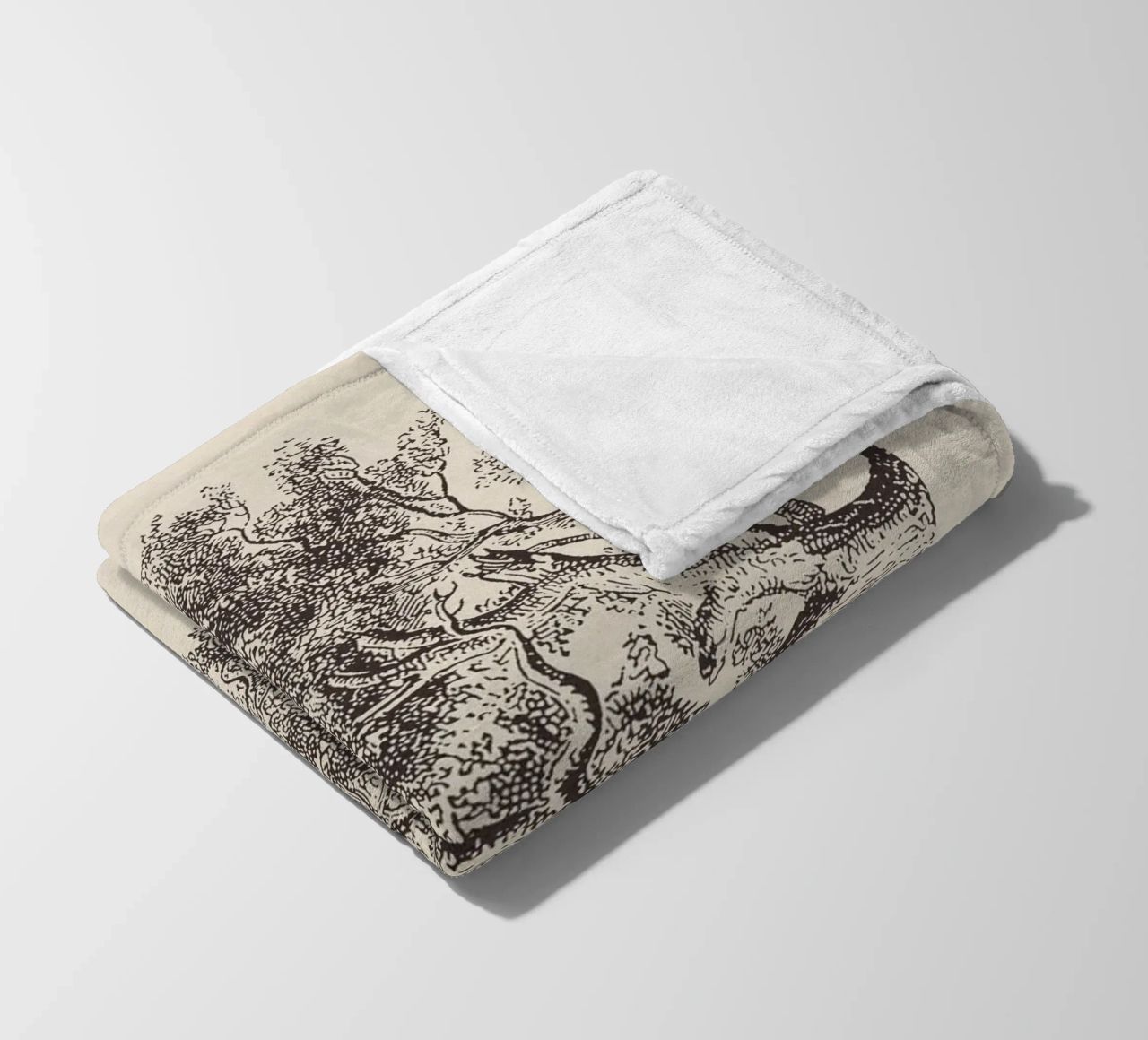 Spring Oak Tree Sketch coperta in pile da apoloprints