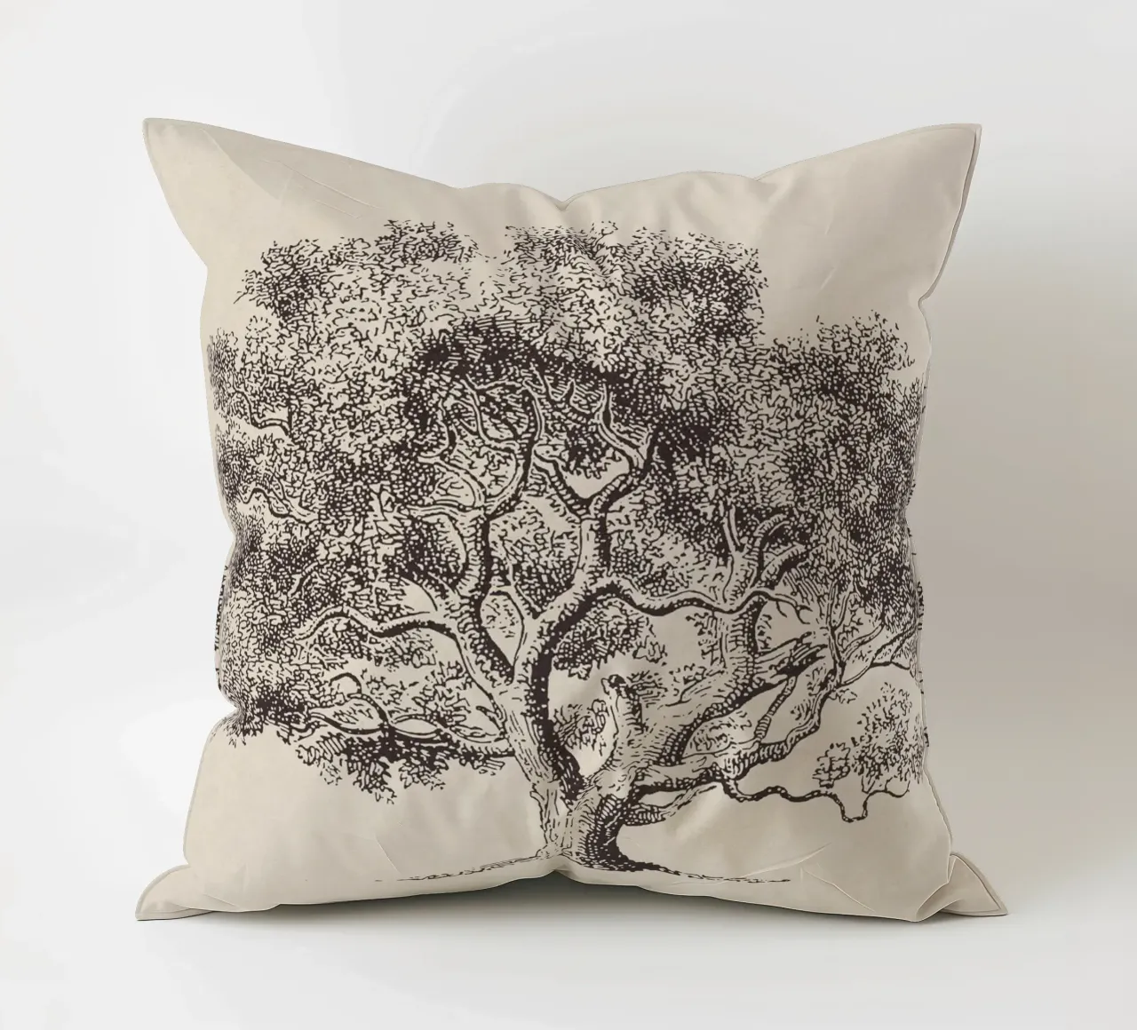 Spring Oak Tree Sketch kussen van apoloprints