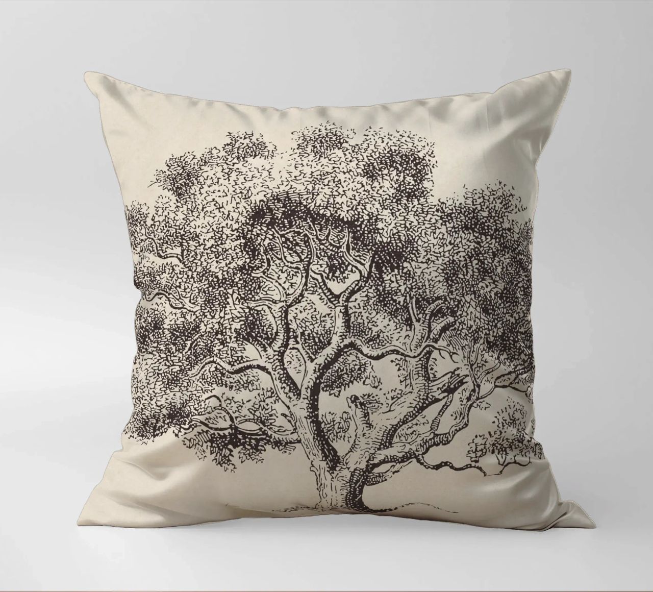 Spring Oak Tree Sketch cuscino da apoloprints