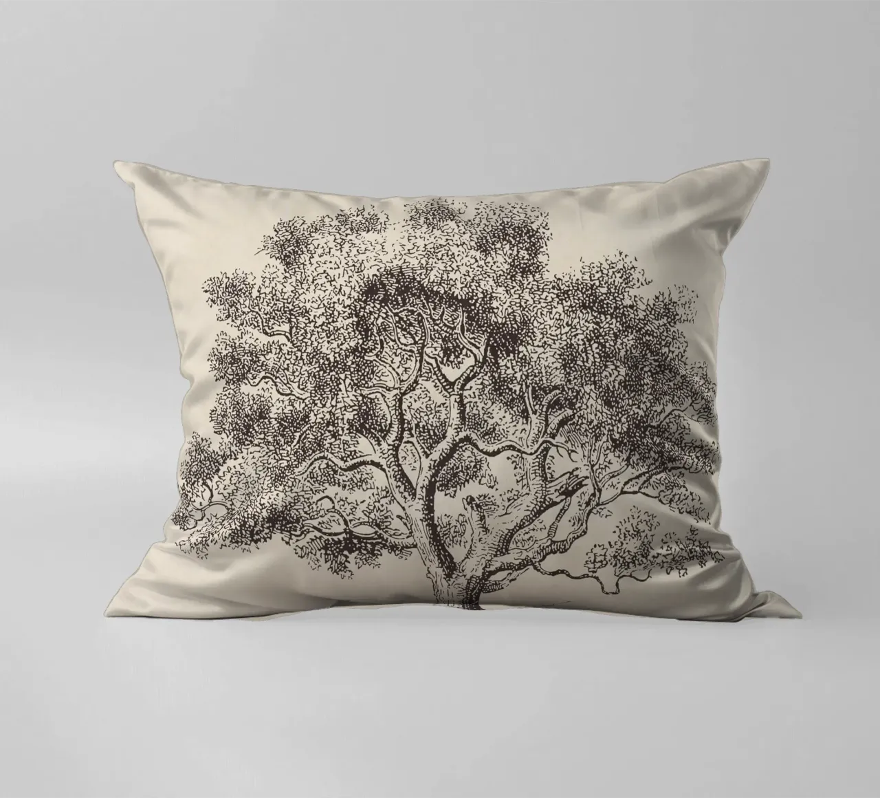 Spring Oak Tree Sketch cuscino da apoloprints
