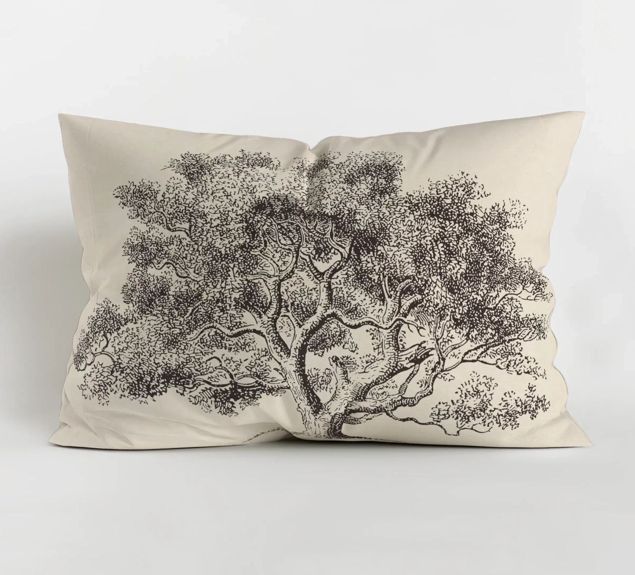 Spring Oak Tree Sketch cuscino da apoloprints