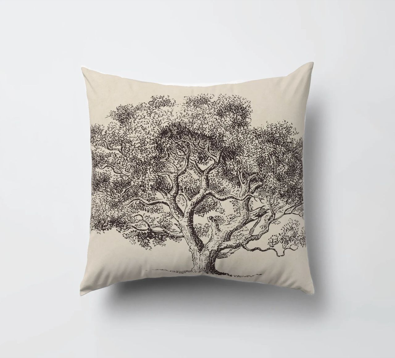 Spring Oak Tree Sketch cuscino da apoloprints