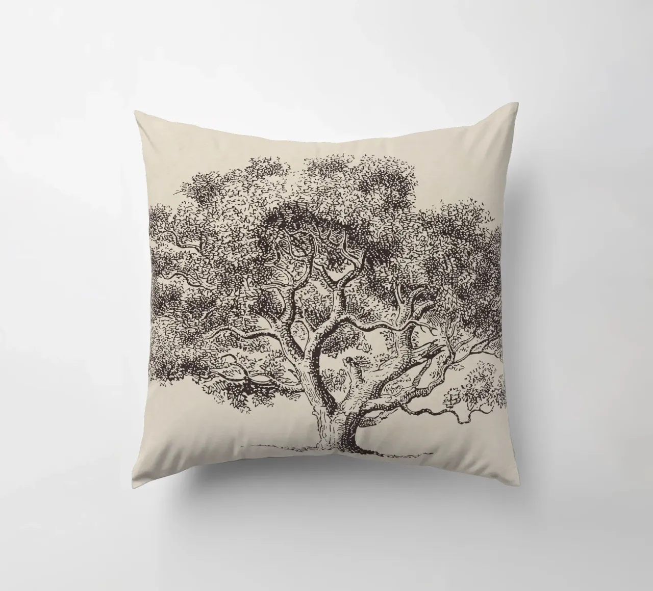 Spring Oak Tree Sketch kussen van apoloprints