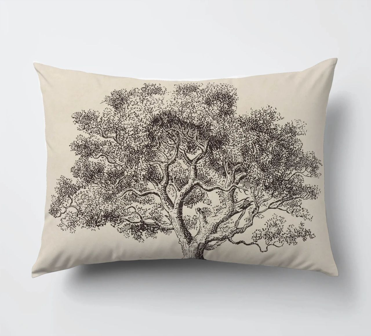 Spring Oak Tree Sketch cuscino da apoloprints