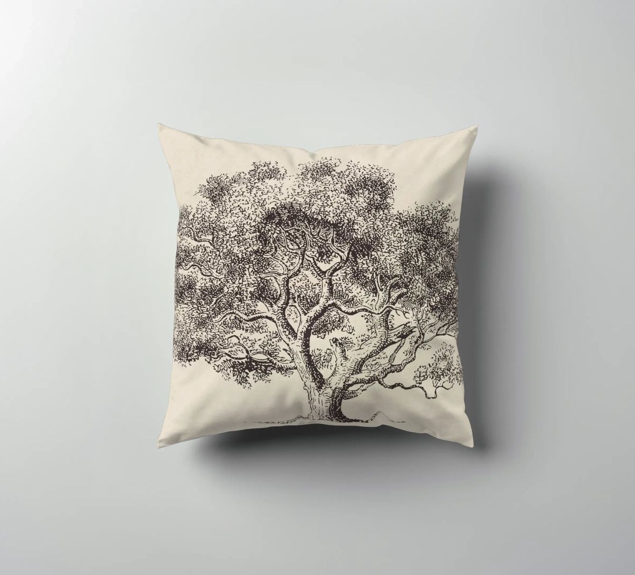 Spring Oak Tree Sketch cuscino da apoloprints