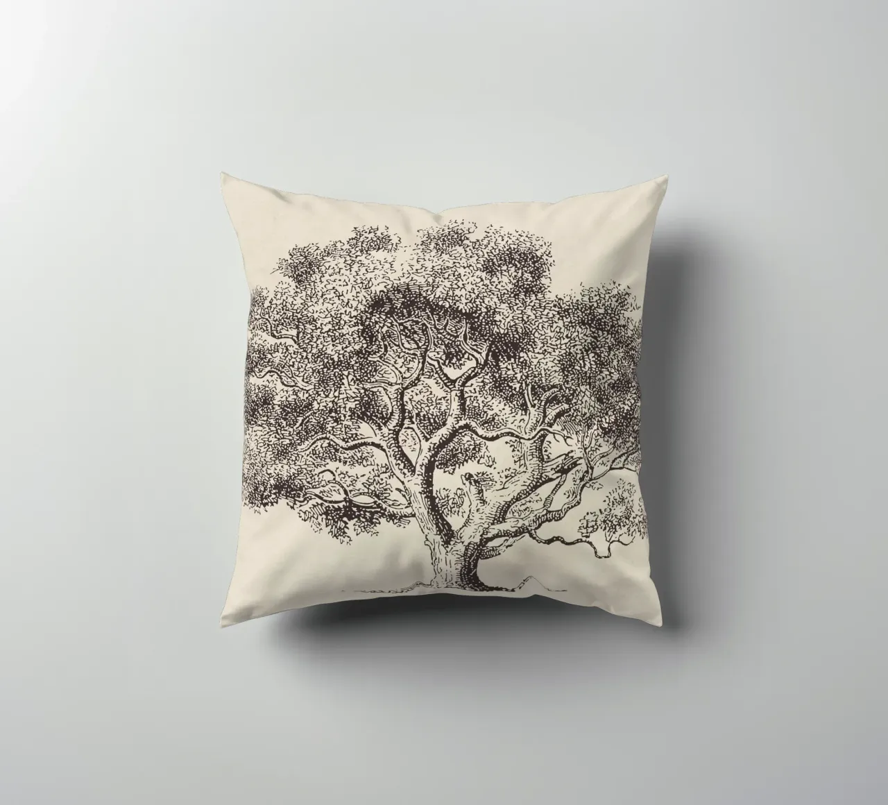 Spring Oak Tree Sketch kussen van apoloprints