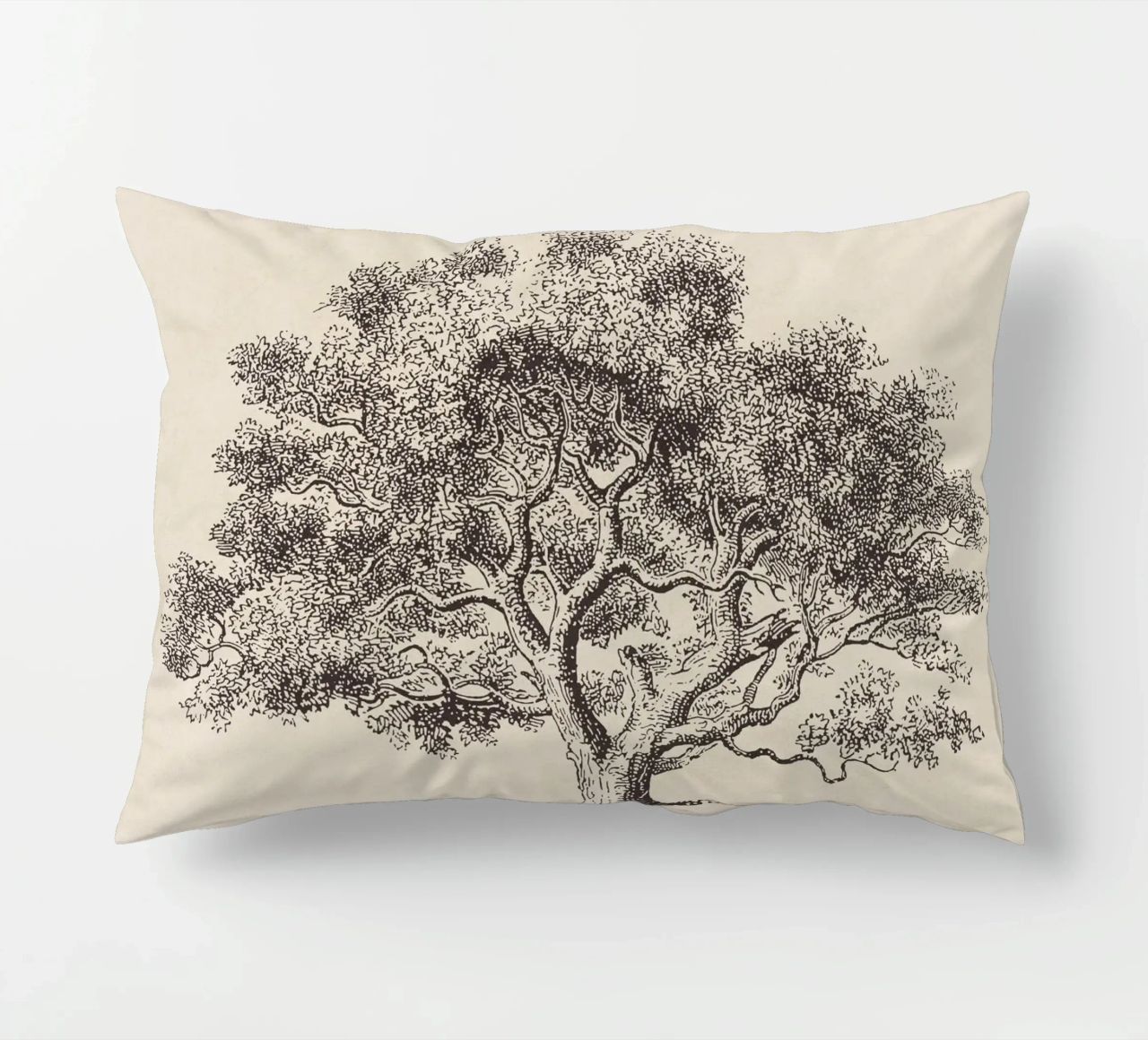 Spring Oak Tree Sketch cuscino da apoloprints