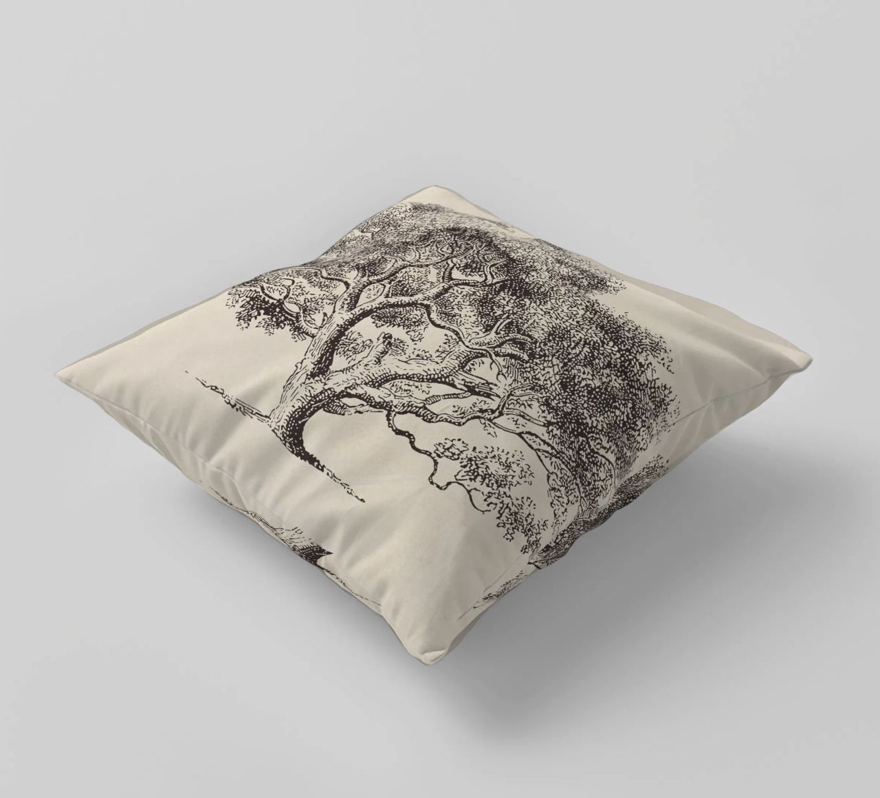 Spring Oak Tree Sketch cuscino da apoloprints