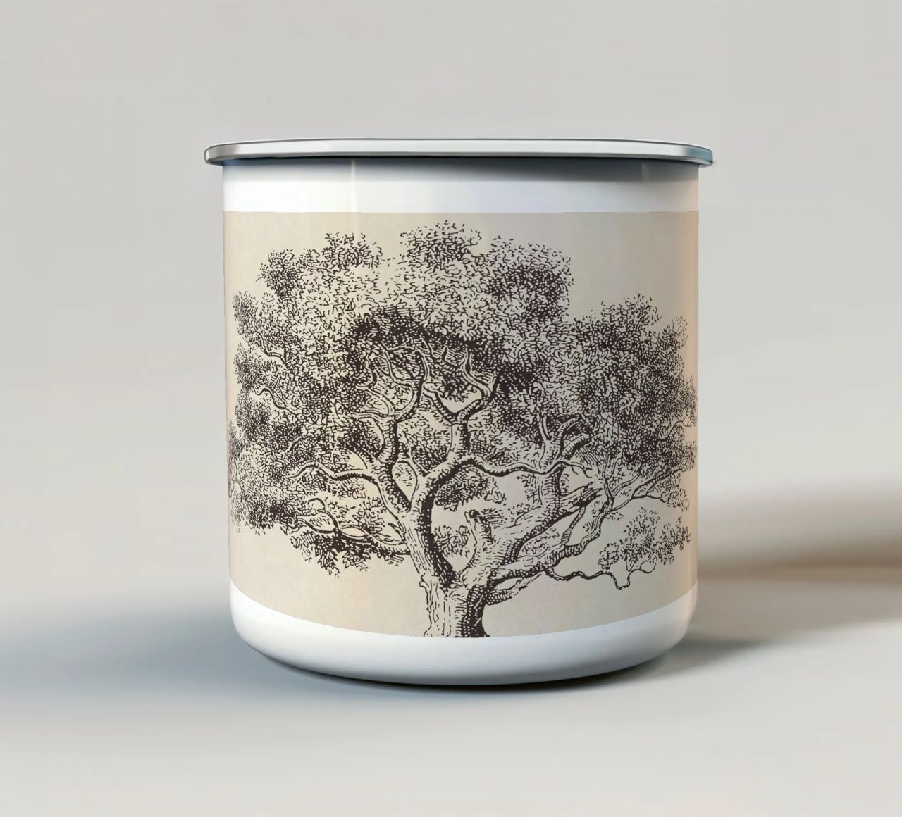Spring Oak Tree Sketch tazza in smalto da apoloprints