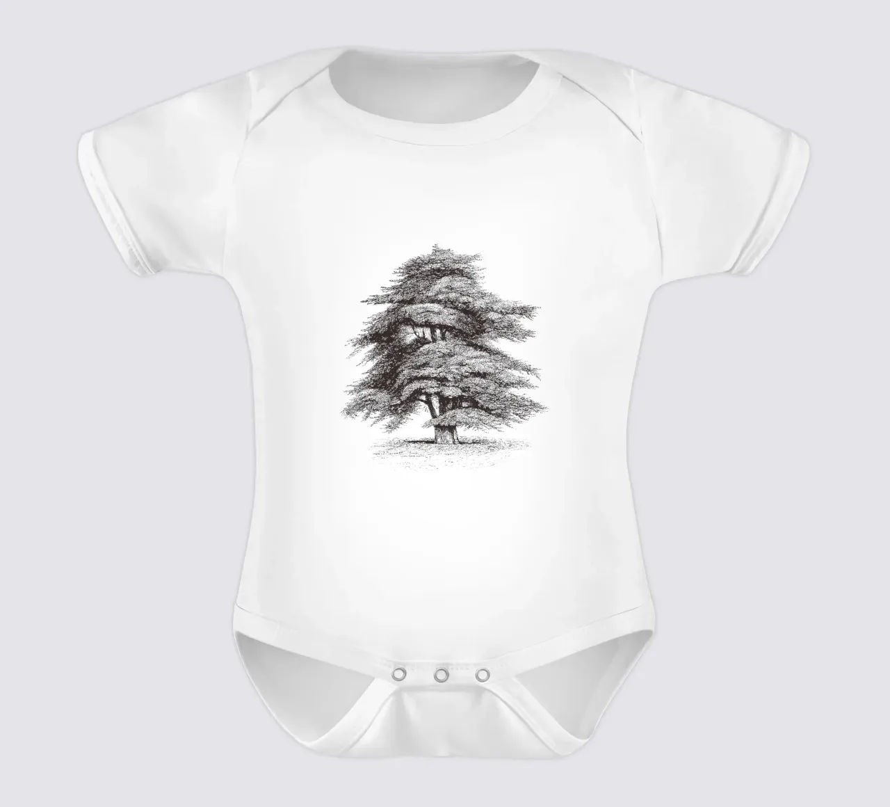 Cedar of Lebanon Tree Sketch body neonato maniche corte da apoloprints