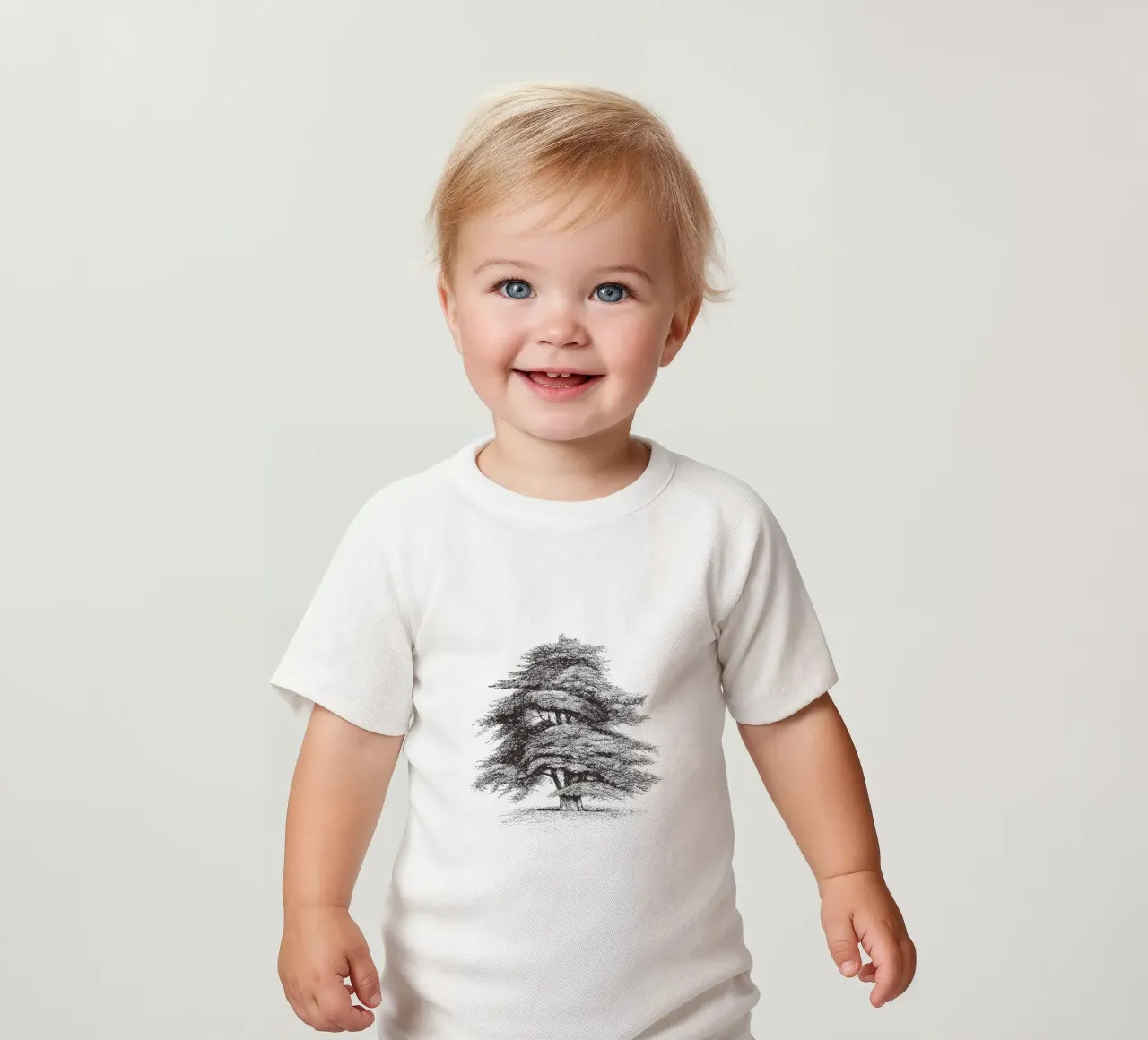 Cedar of Lebanon Tree Sketch maglietta neonato da apoloprints