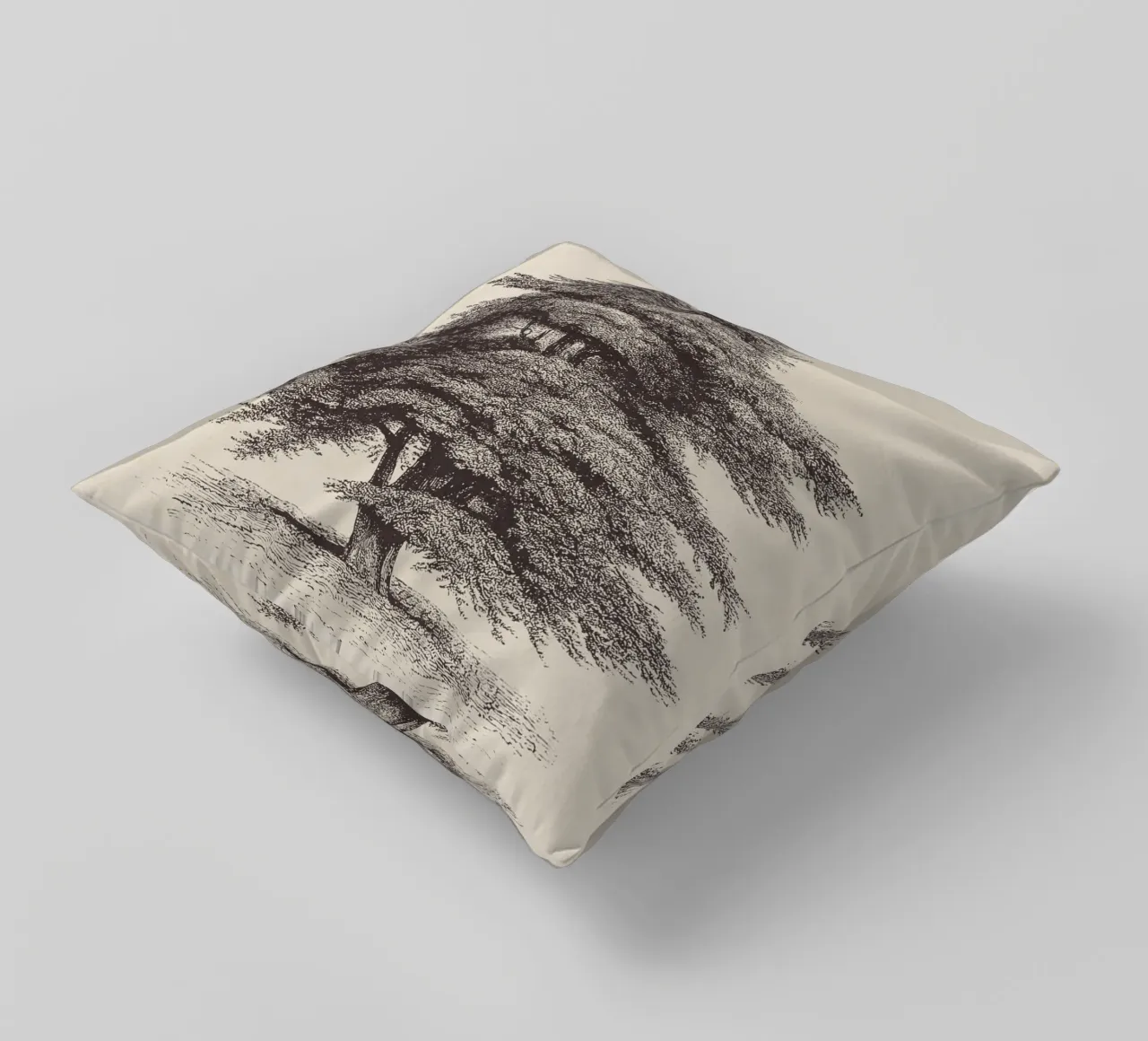 Cedar of Lebanon Tree Sketch cuscino da apoloprints