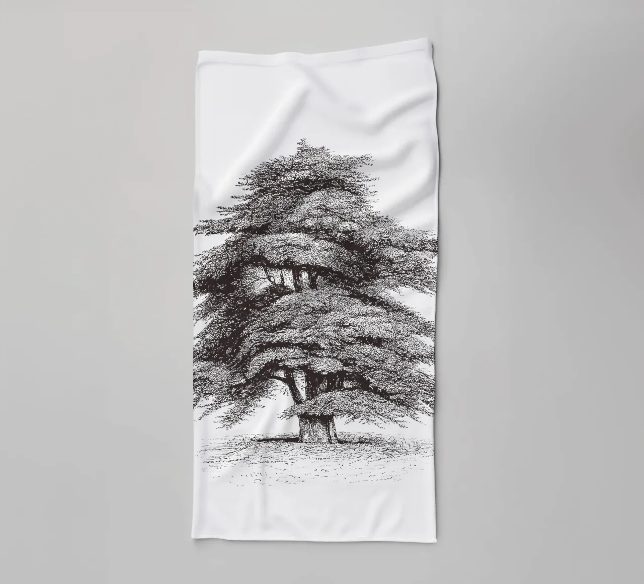 Cedar of Lebanon Tree Sketch asciugamano da bagno da apoloprints