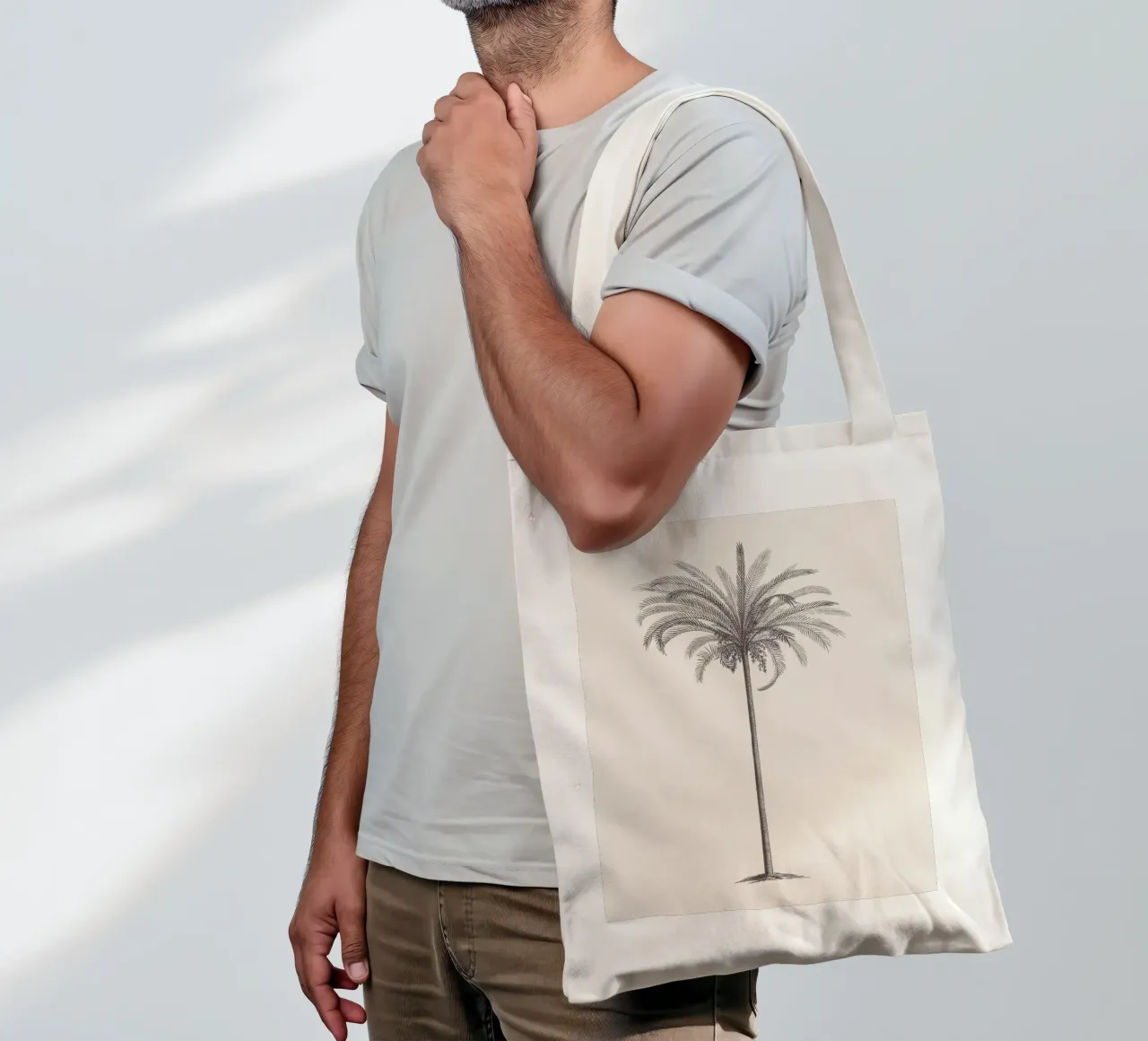 Palm Tree Sketch no. 4 borsa in juta da apoloprints