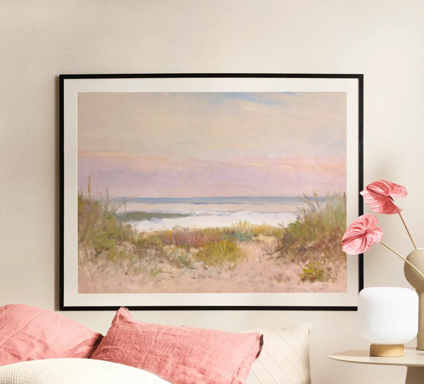 Seascape Sunset Beach poster by Apolo Prints