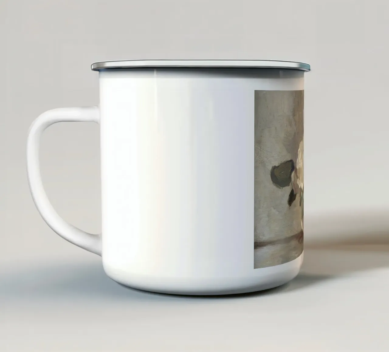White Roses in a Vase tazza in smalto da apoloprints