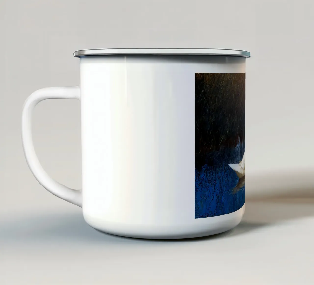 White swans tazza in smalto da apoloprints