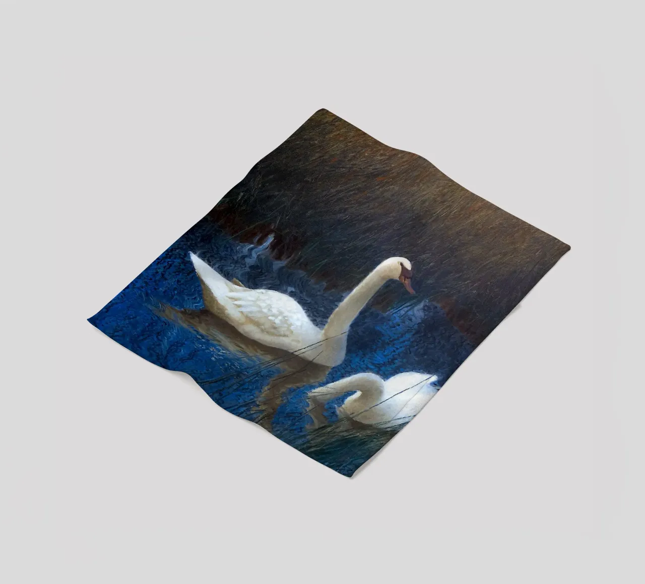 White swans fleece blanket by apoloprints