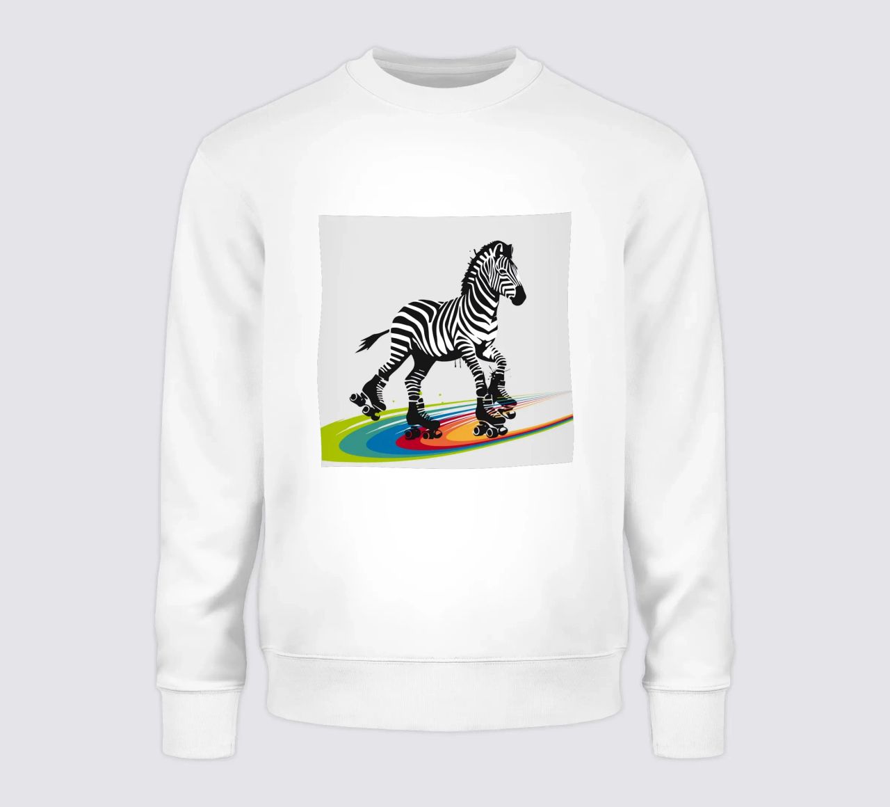 Zebra con pattini a rotelle in stile stencil felpa da namosh
