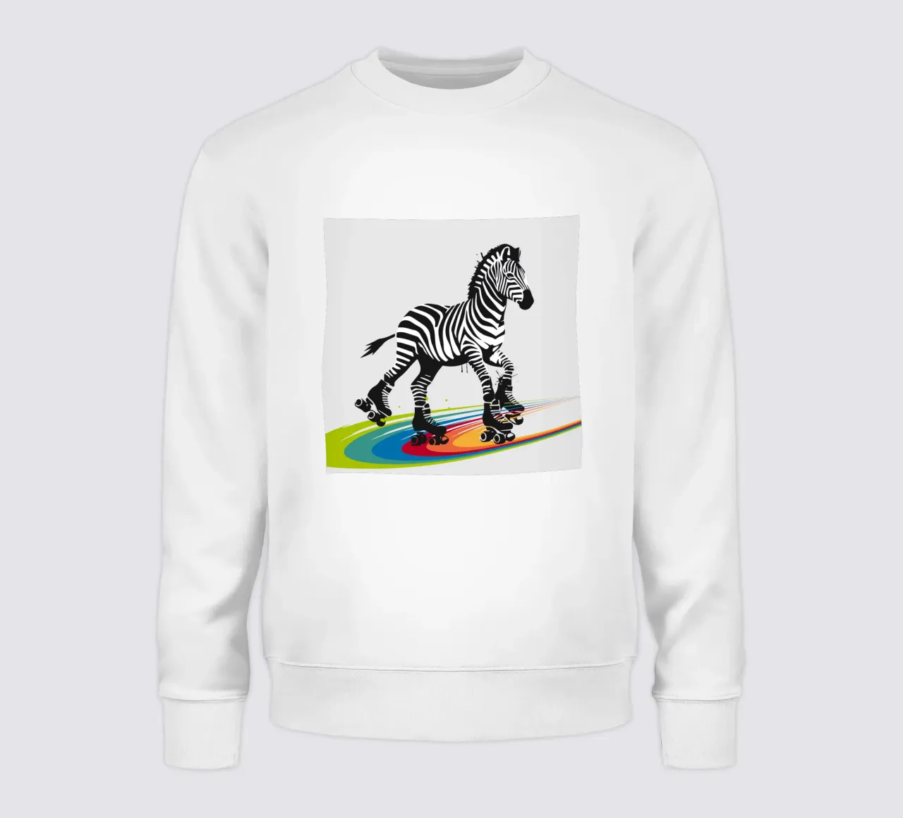 Zebra con pattini a rotelle in stile stencil felpa da namosh