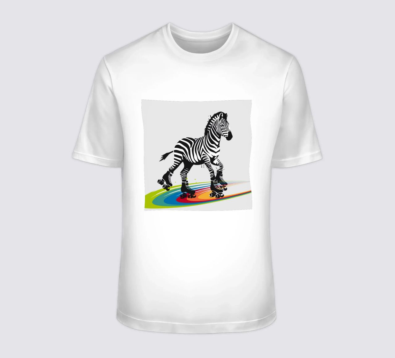 Zebra con pattini a rotelle in stile stencil t-shirt da namosh