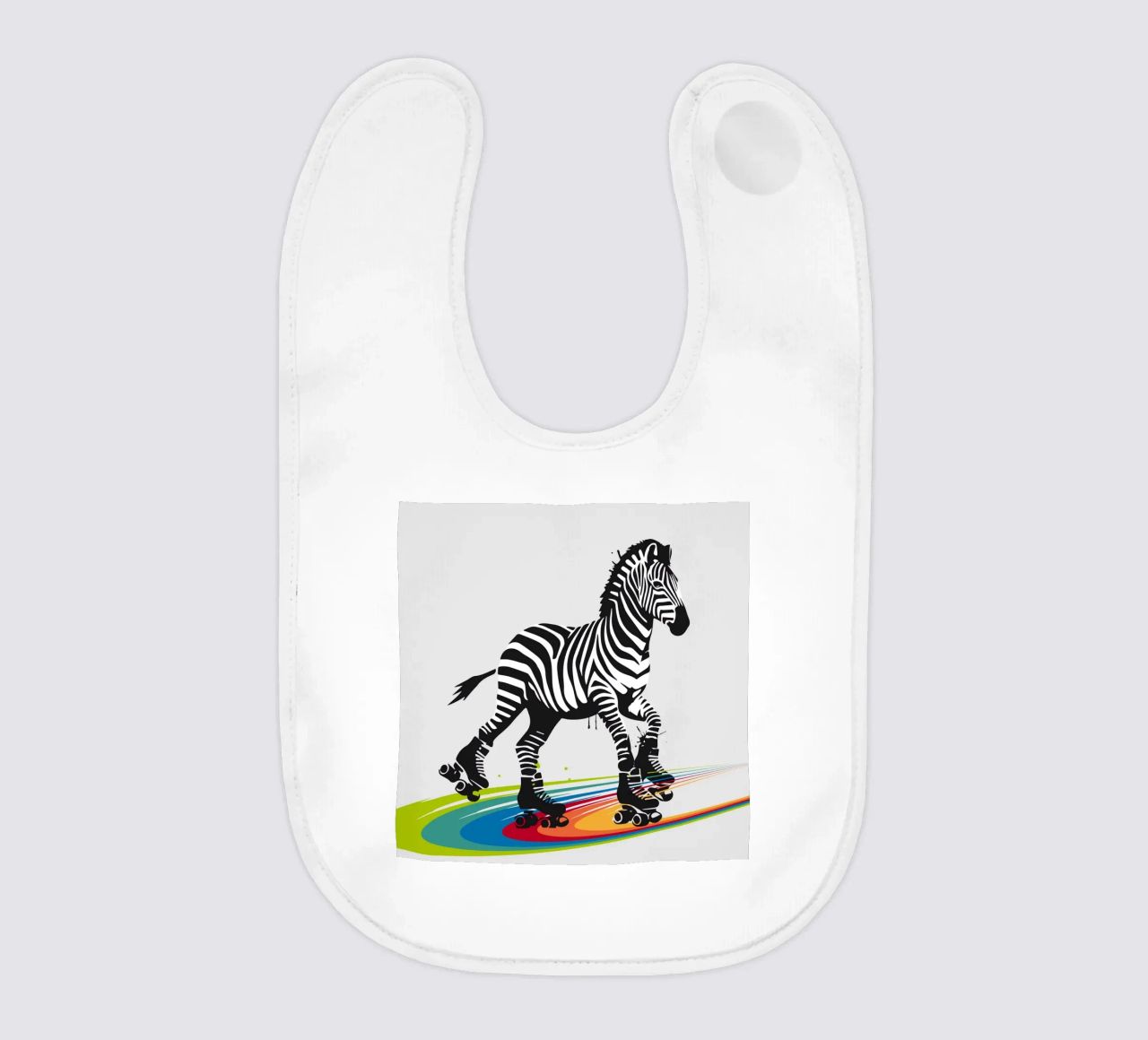 Zebra con pattini a rotelle in stile stencil bavaglino da namosh