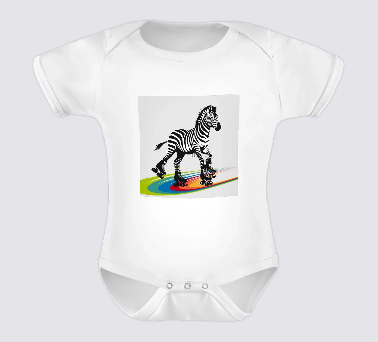 Zebra con pattini a rotelle in stile stencil body neonato maniche corte da namosh
