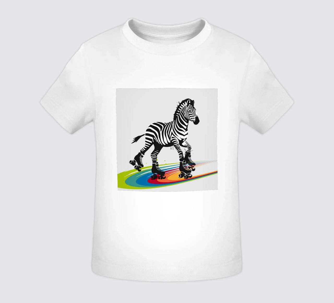 Zebra con pattini a rotelle in stile stencil maglietta neonato da namosh