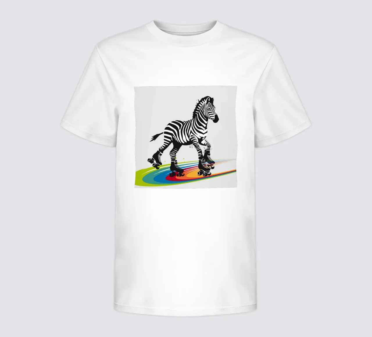 Zebra con pattini a rotelle in stile stencil t-shirt bambini da namosh
