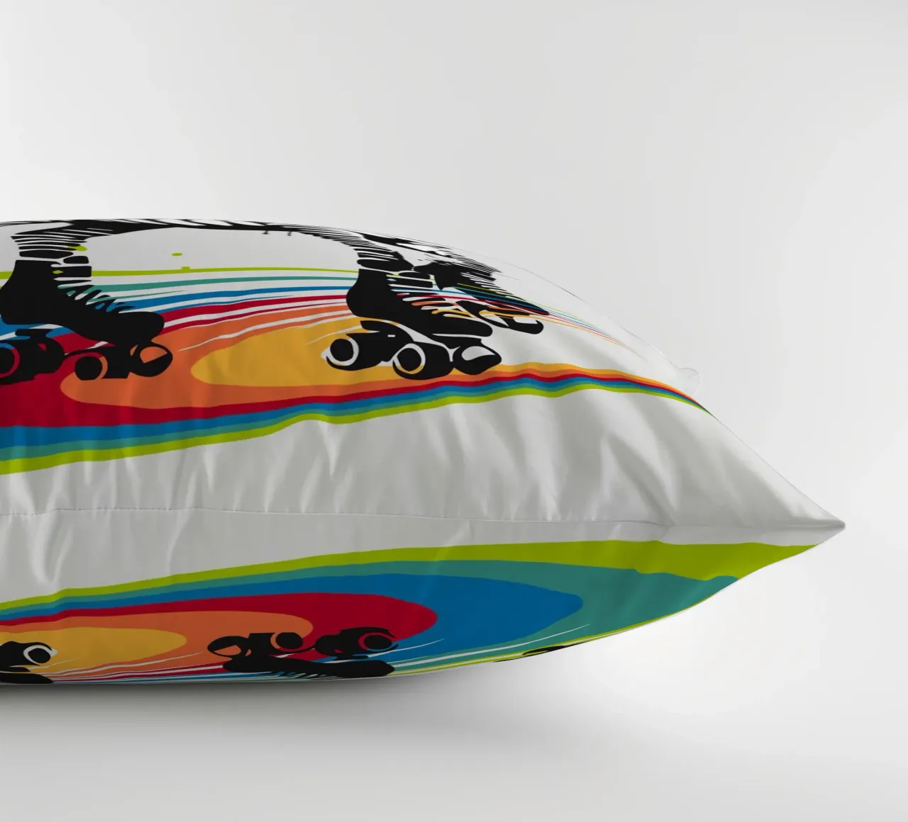 Zebra con pattini a rotelle in stile stencil cuscino da namosh